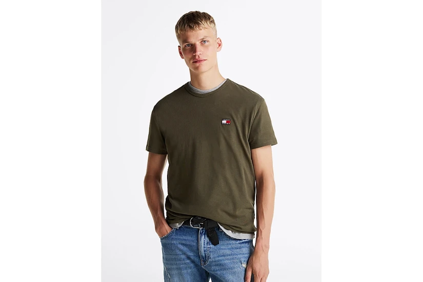 Tommy Jeans Ανδρικό Κοντομάνικο T-Shirt Χακί