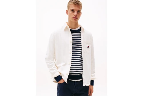 Tommy Jeans Cotton Slub Πουκάμισο Μακρυμάνικο Ανδρικό (DM0DM20874 YBH)