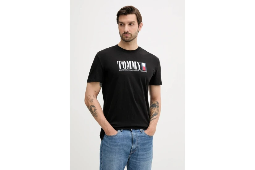 Tommy Jeans DNA  Ανδρικό Κοντομάνικο T-Shirt Μαύρο