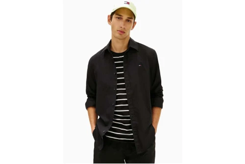 Tommy Jeans Flag Embroidery Poplin Πουκάμισο Μακρυμάνικο Ανδρικό (DM0DM22026 BDS)