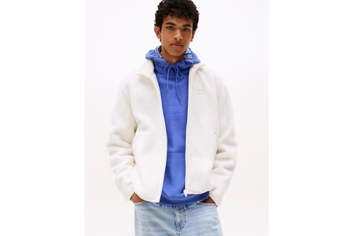 Tommy Jeans Badge Teddy Zip-Thru Relaxed Μπουφάν Sherpa Ανδρικό (DM0DM22078 YBH)