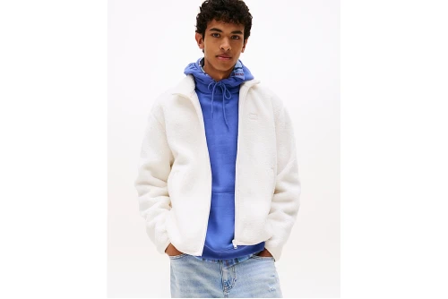Tommy Jeans Badge Teddy Zip-Thru Relaxed Μπουφάν Sherpa Ανδρικό (DM0DM22078 YBH)