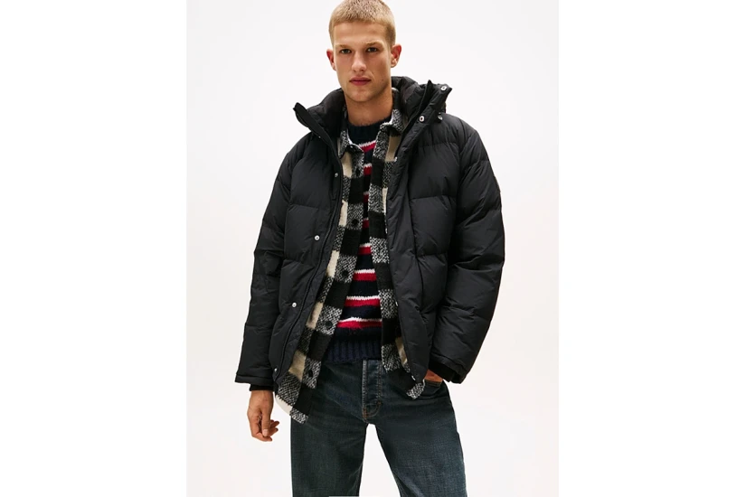 Tommy Jeans Hooded Down Ανδρικό Μπουφάν Puffer με Κουκούλα Μαύρο