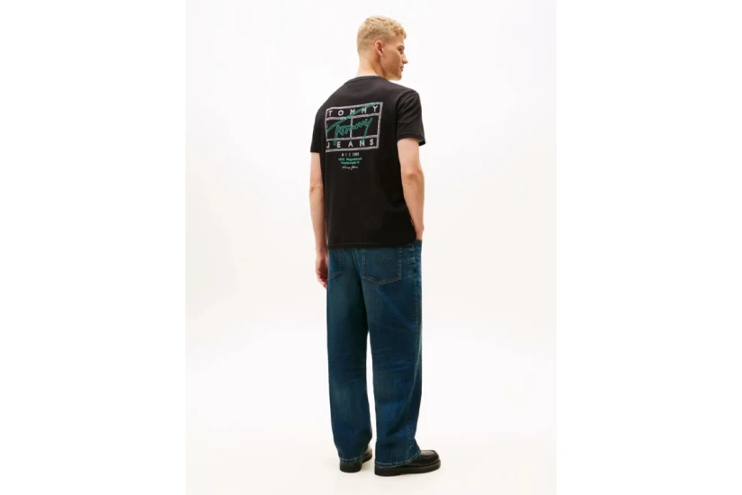 Tommy Jeans Signature Back Logo Ανδρικό Κοντομάνικο T-Shirt Μαύρο