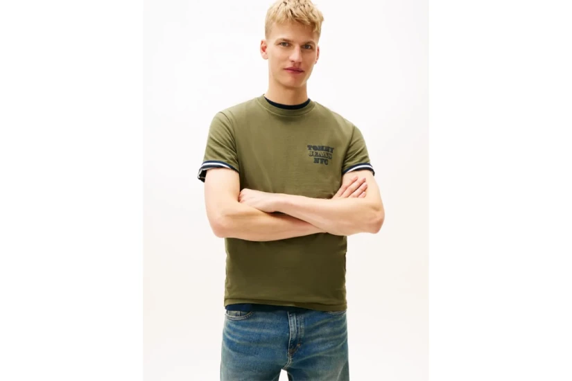 Tommy Jeans Entry Bills Ανδρικό Κοντομάνικο T-Shirt Χακί