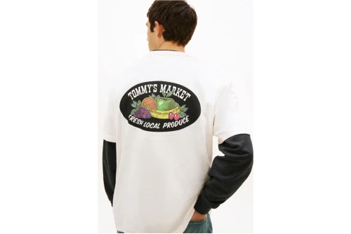 Tommy Jeans Graphic Logo Relaxed Textured Jersey T-Shirt Ανδρικό (DM0DM22512 YBH)