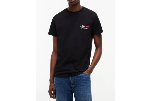 Tommy Jeans Signature Logo Slim Jersey T-Shirt Ανδρικό (DM0DM22538 BDS)