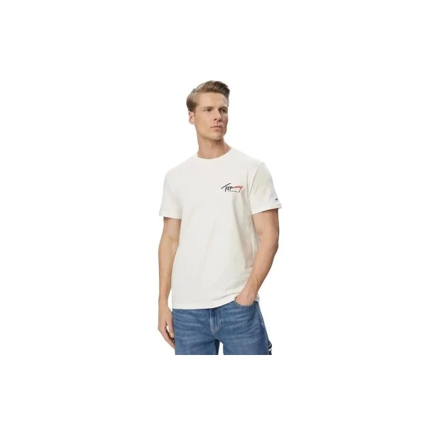 Tommy Jeans Signature Logo Slim Jersey T-Shirt Ανδρικό (DM0DM22538 YBH)