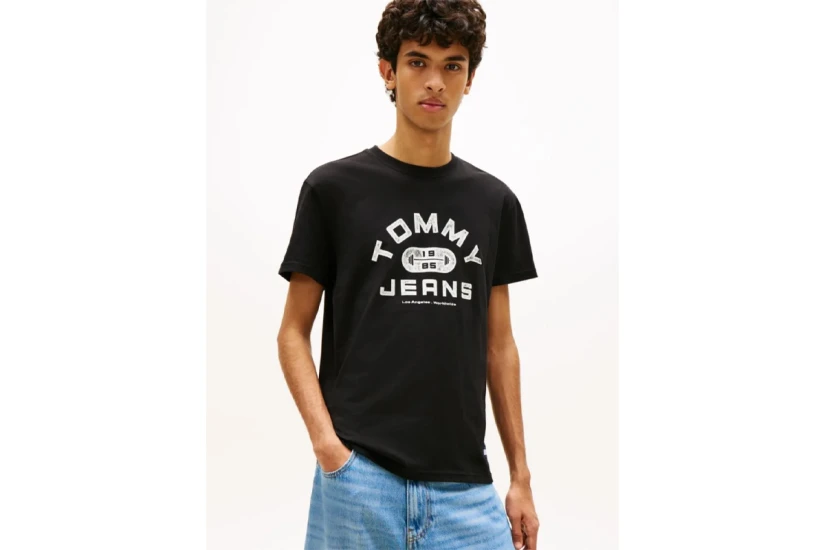 Tommy Jeans Graphic Jersey Ανδρικό Κοντομάνικο T-Shirt Μαύρο