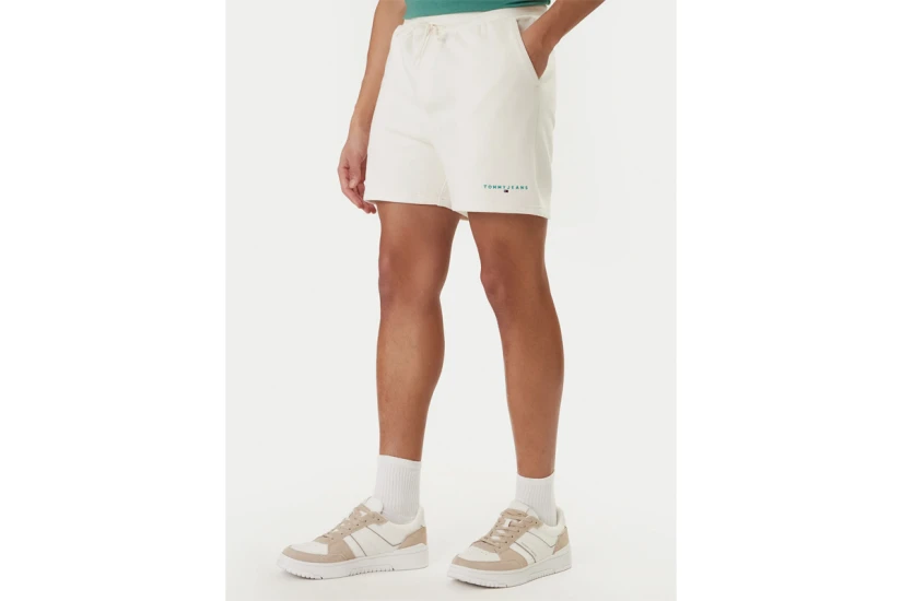 Tommy Jeans Contrast Linear Ανδρικό Αθλητικό Σορτς Λευκό