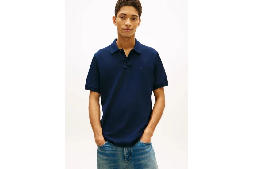 Tommy Jeans Regular Essential Ανδρικό Κοντομάνικο Polo Μπλε Σκούρο