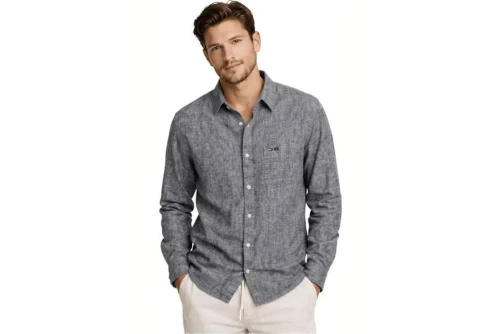 Tommy Jeans Regular Linen Blend Πουκάμισο Μακρυμάνικο Ανδρικό (DM0DM22761 C1G)