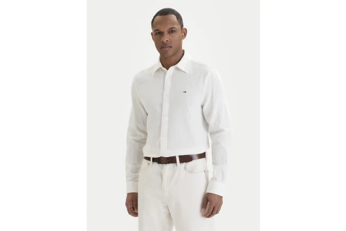 Tommy Jeans Linen Blend Πουκάμισο Μακρυμάνικο Ανδρικό (DM0DM22761 YBL)