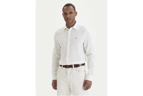 Tommy Jeans Linen Blend Πουκάμισο Μακρυμάνικο Ανδρικό (DM0DM22761 YBL)