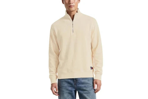 Tommy Jeans Waffle Knit Relaxed Μπλούζα Πλεκτή Με Φερμουάρ Ανδρική (DM0DM23127 AEF)