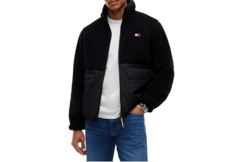 Tommy Jeans Teddy Contrast Texture Relaxed Μπουφάν Sherpa Ανδρικό (DM0DM23227 BDS)