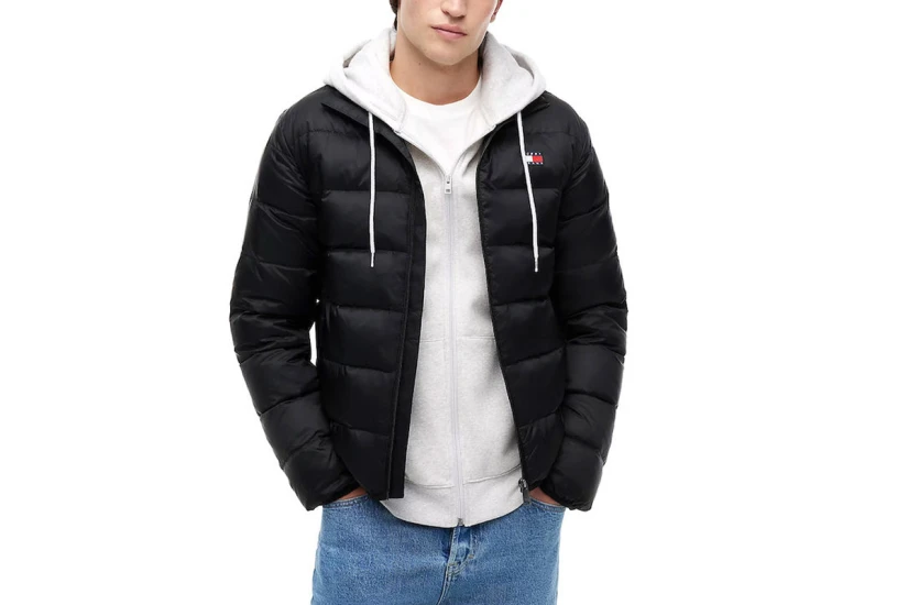 Tommy Jeans Light Down Ανδρικό Μπουφάν Puffer Μαύρο