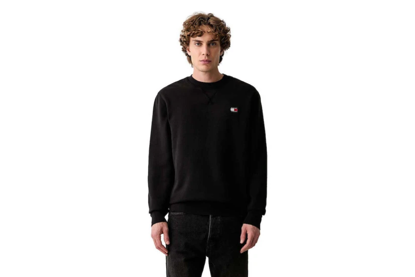 Tommy Jeans Badge Fleece Μπλούζα Με Λαιμόκοψη Ανδρική (DM0DM23607 BDS)