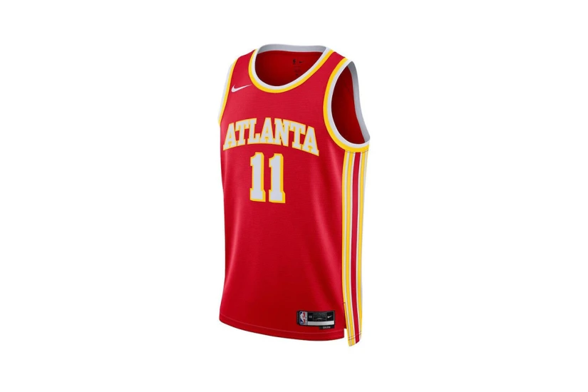 Nike Dri-FIT NBA Trae Young Atlanta Hawks Icon Edition Ανδρική Μπασκετική Φανέλα Κόκκινη, Κίτρινη
