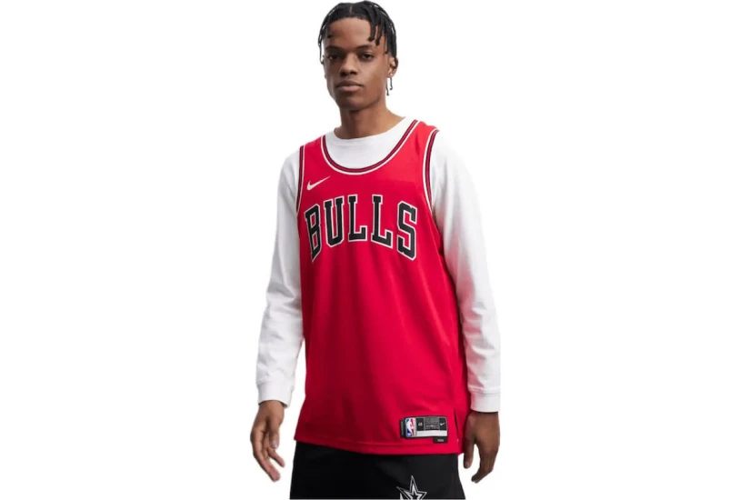 Nike Dri-FIT NBA Chicago Bulls Icon Edition Ανδρική Μπασκετική Φανέλα Κόκκινη, Λευκή, Μαύρη
