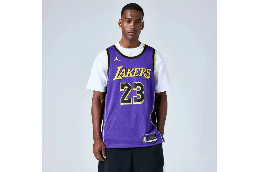 Jordan Los Angeles Lakers Φανέλα Lebron James Statement Edition