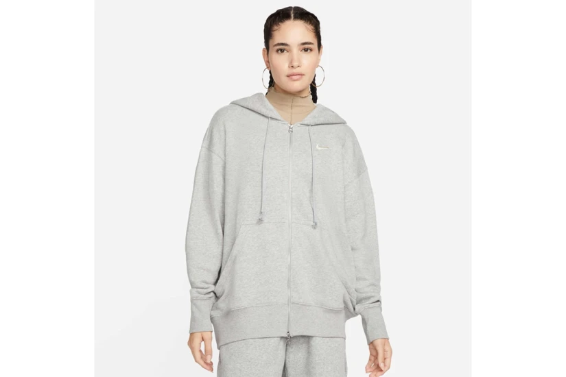 Nike Sportswear Phoenix Fleece Γυναικεία Ζακέτα με Κουκούλα Γκρι