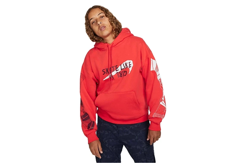 Nike Unisex Φούτερ με Κουκούλα Κόκκινο