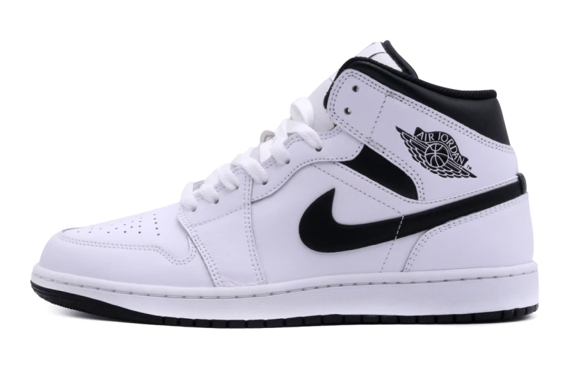 Jordan Air 1 Reverse Panda Mid Ανδρικά Sneakers Λευκά, Μαύρα