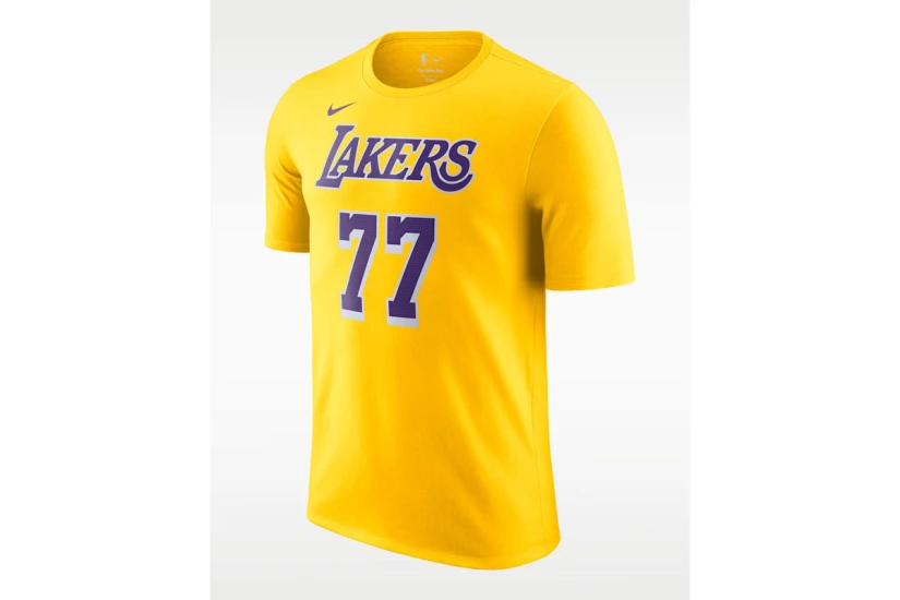 Nike NΒΑ Luka Doncic Los Angeles Lakers Ανδρικό Κοντομάνικο T-Shirt Κίτρινο, Μωβ