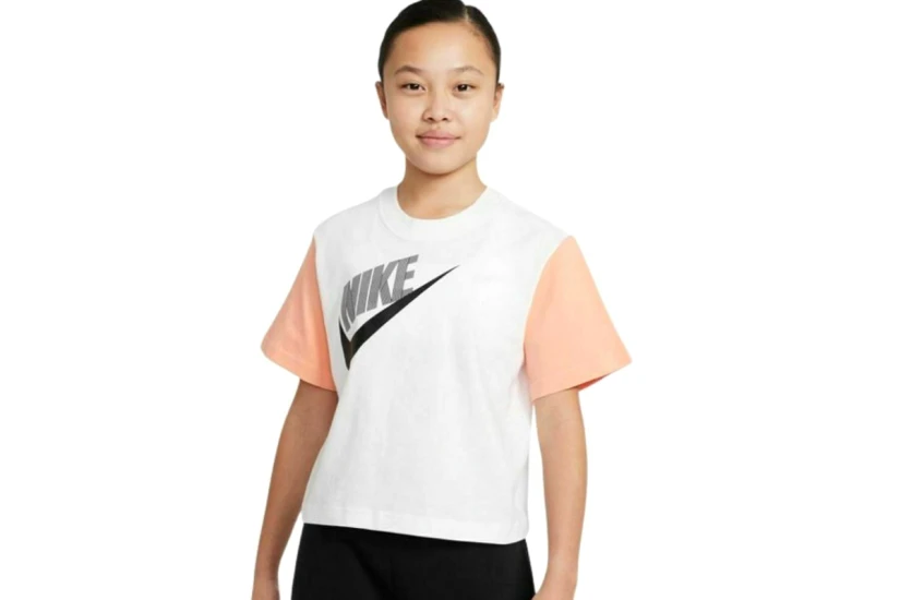 Nike Sportswear Essential Παιδικό Κοντομάνικο T-Shirt Λευκό, Σομόν, Μαύρο