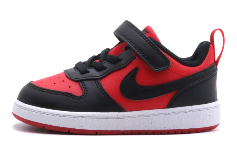 Nike Court Borough Low Recraft Βρεφικά Sneakers Κόκκινα, Μαύρα