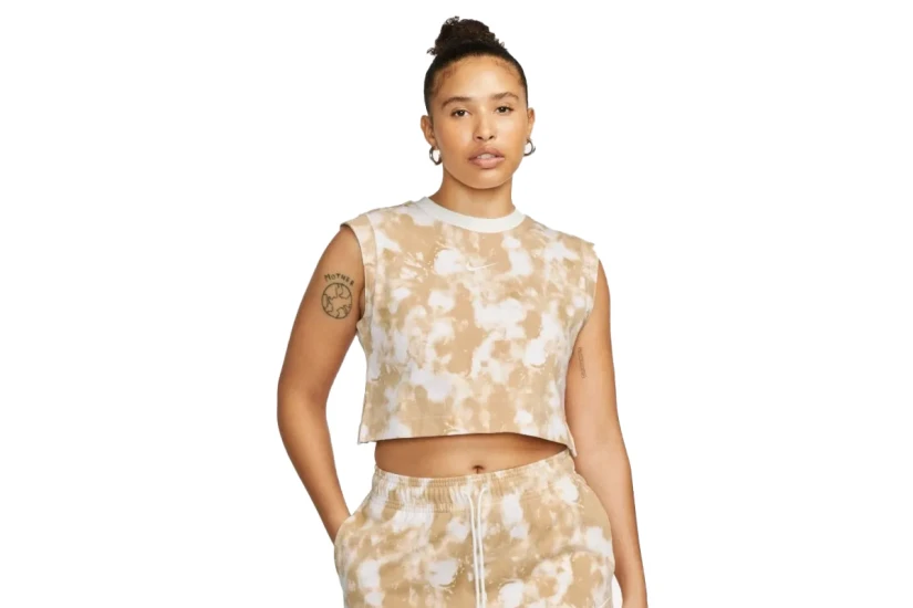 Nike Sportswear Γυναικείο Αμάνικο Crop Top Λευκό, Μπεζ