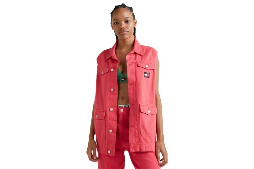 Tommy Jeans Oversized Vest Bf Bg7005 Πουκάμισο Αμάνικο Γυναικείο (DW0DW15683 TJN)