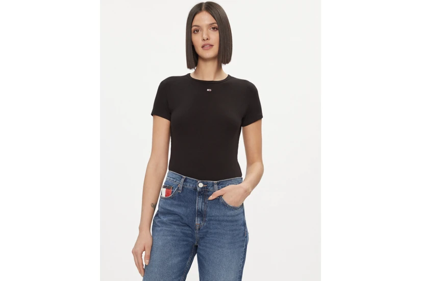 Tommy Jeans Slim Essential Rib Γυναικείο Κοντομάνικο T-Shirt