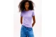 Tommy Jeans Slim Essential Rib Γυναικείο Κοντομάνικο T-Shirt Λιλά