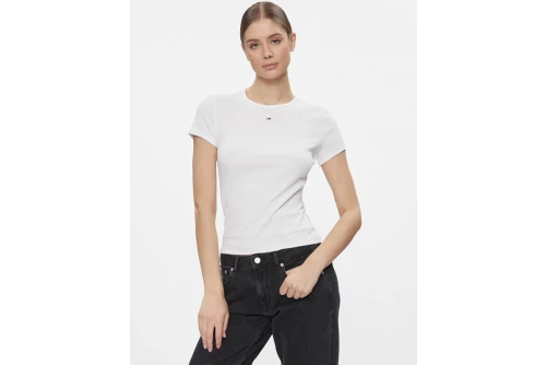 Tommy Jeans Ribbed Slim T-Shirt Γυναικείο (DW0DW17383 YBR)