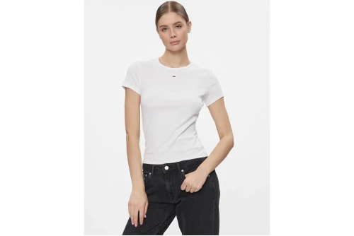 Tommy Jeans Ribbed Slim T-Shirt Γυναικείο (DW0DW17383 YBR)