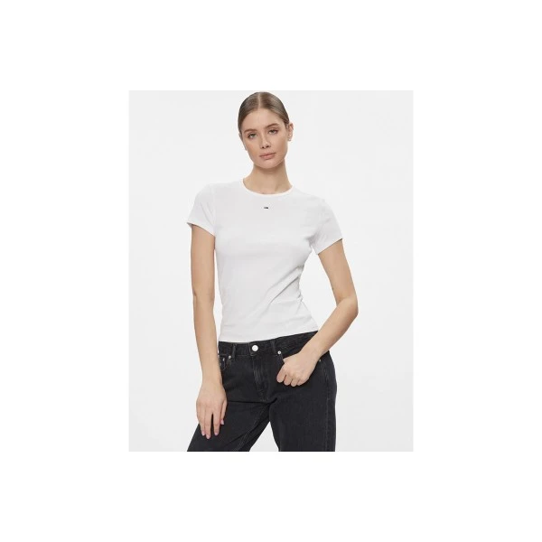 Tommy Jeans Ribbed Slim T-Shirt Γυναικείο (DW0DW17383 YBR)