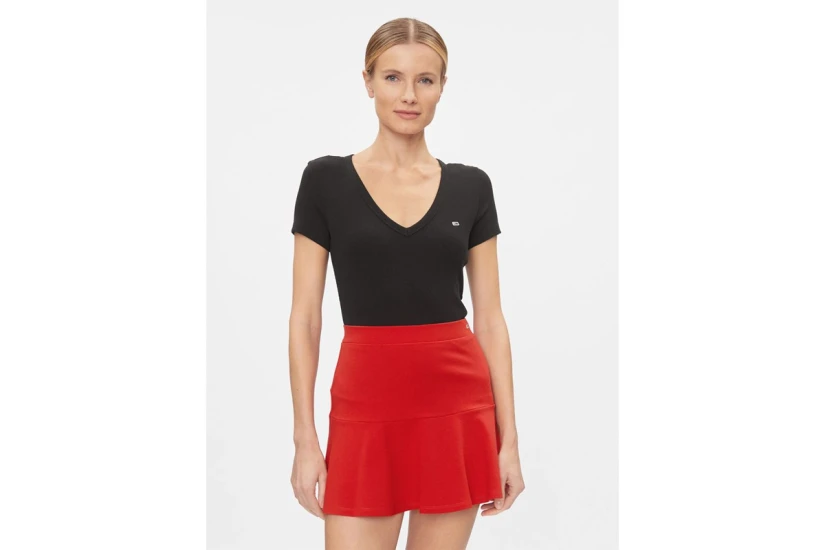 Tommy Jeans Slim Essential Rib Γυναικείο Κοντομάνικο T-Shirt