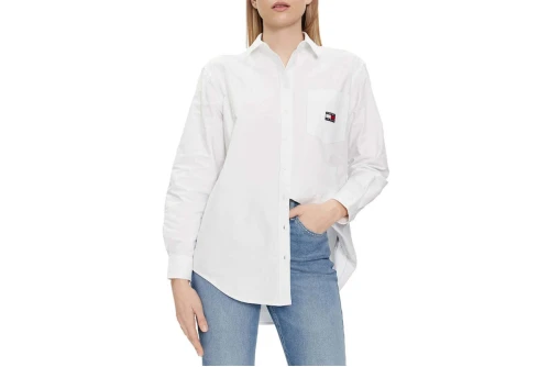 Tommy Jeans Badge Boyfriend Πουκάμισο Μακρυμάνικο Γυναικείο (DW0DW17807 YBR)