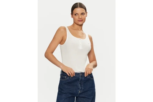 Tommy Jeans Slim Button Μπλούζα Αμάνικη Γυναικεία (DW0DW19492 YBL)