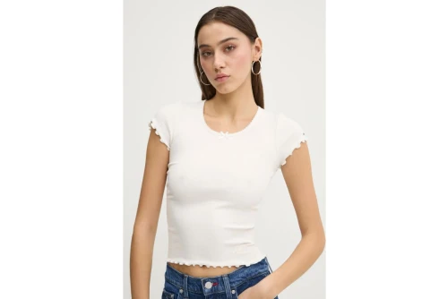Tommy Jeans Tjw Slim Scallop Rib Ss T-Shirt Γυναικείο (DW0DW19504 YBH)
