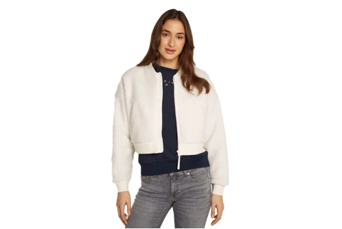 Tommy Jeans Teddy Zip Thru Μπουφάν Sherpa Γυναικείο (DW0DW19825 YBH)