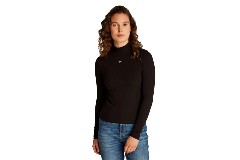 Tommy Jeans Essential Mock Neck Γυναικεία Μακρυμάνικη Μπλούζα