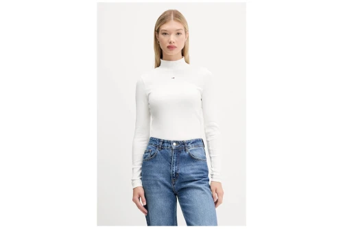 Tommy Jeans Slim Fit Μπλούζα Με Ψηλό Λαιμό Γυναικεία (DW0DW19830 YBL)