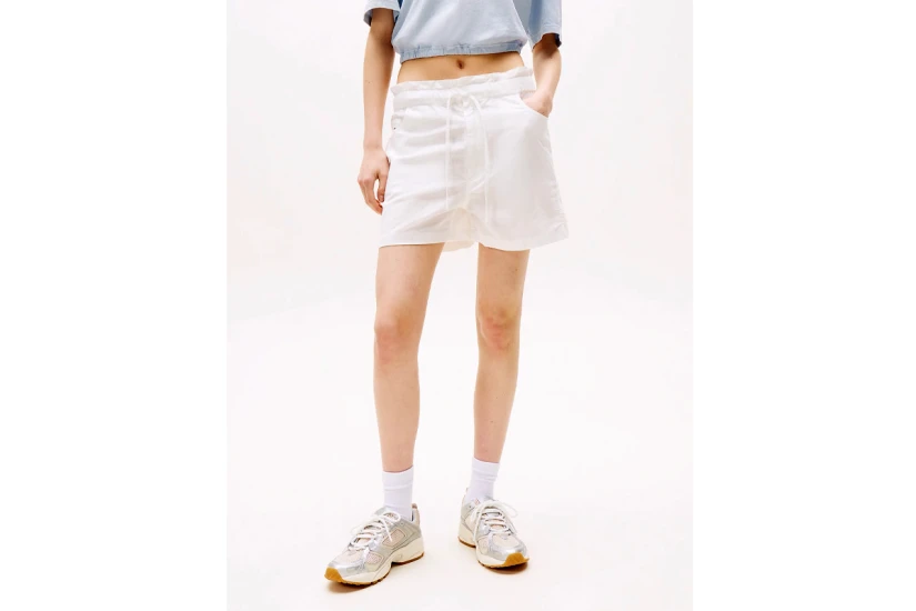 Tommy Jeans Cotton Linen Γυναικείο Casual Σορτς Λευκό
