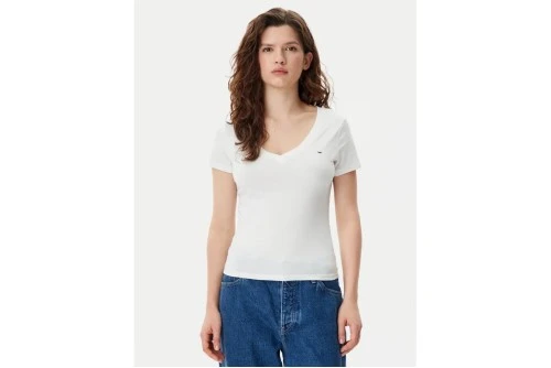 Tommy Jeans Slim V-Neck T-Shirt Γυναικείο (DW0DW20458 YBL)