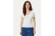 Tommy Jeans Slim V-Neck Γυναικείο Κοντομάνικο T-Shirt Εκρού