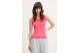 Tommy Jeans Ribbed Slim Scoop Neck Γυναικεία Αμάνικη Μπλούζα Ροζ