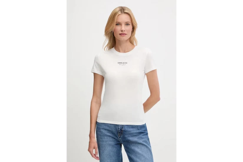 Tommy Jeans Essential Γυναικείο Κοντομάνικο T-Shirt Εκρού